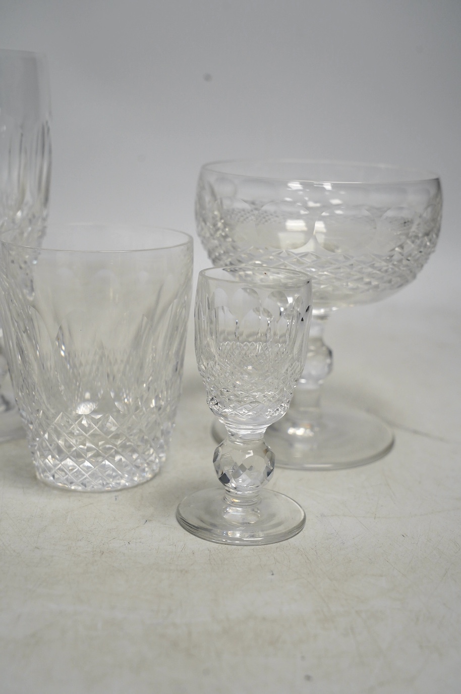 A suite of Waterford Crystal glassware, Colleen pattern to include Claret, tumblers and hock glasses (51). Condition - good